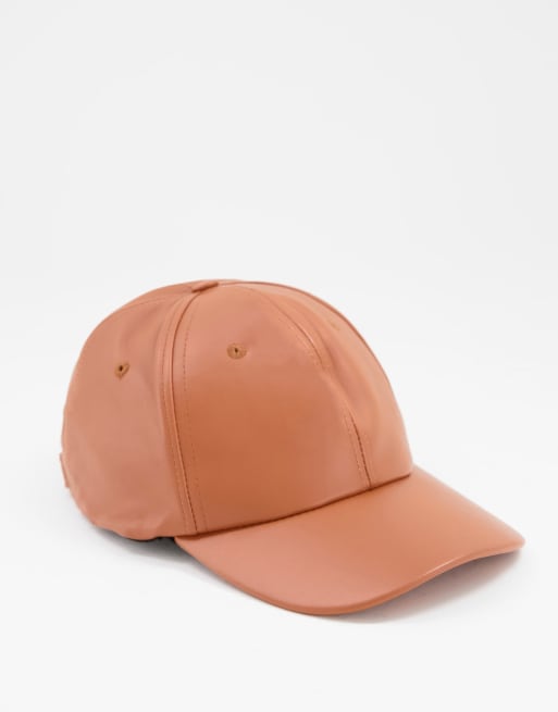 My Accessories London - Cappellino in pelle sintetica color cuoio
