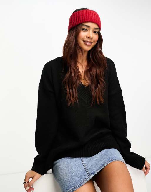 My Accessories London chunky knit headband in red 