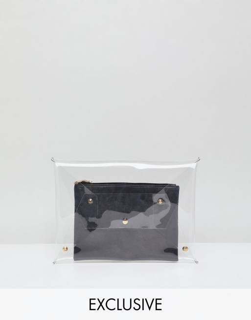 Clear Tote with Inner Clutch Attachment