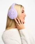 [My Accessories] My Accessories London crochet ear muffs in lilac-Purple No Size PURPLE