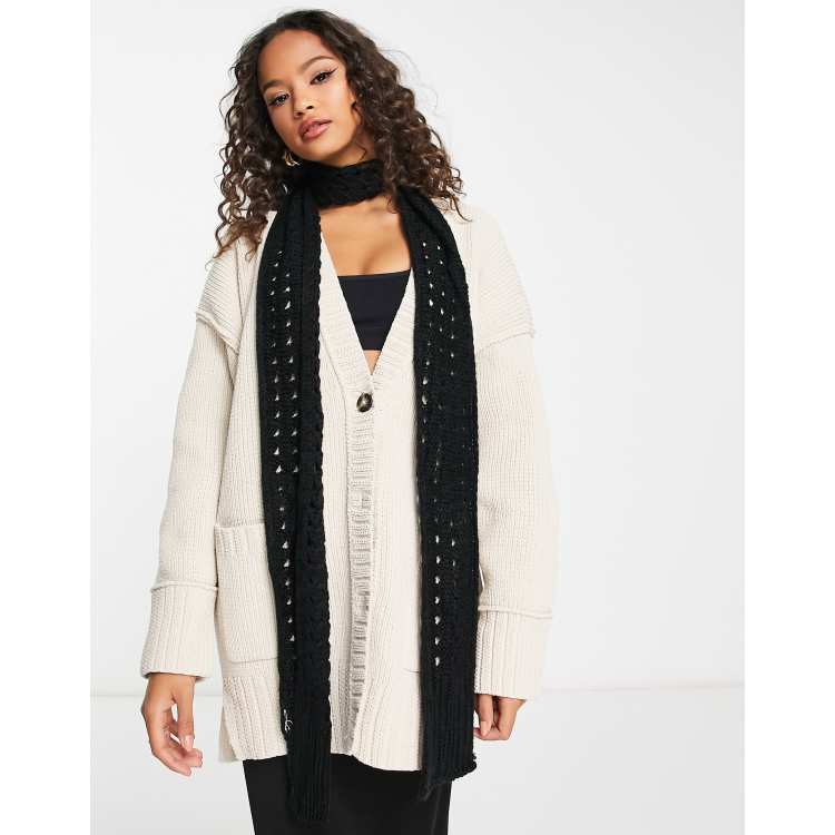 crochet thin scarf