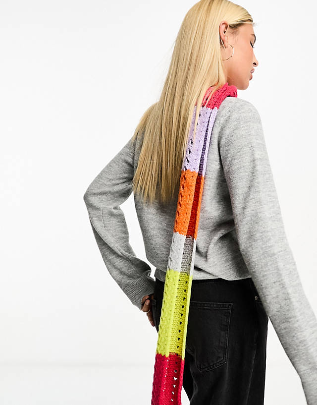 My Accessories - london crochet skinny scarf in multicolour