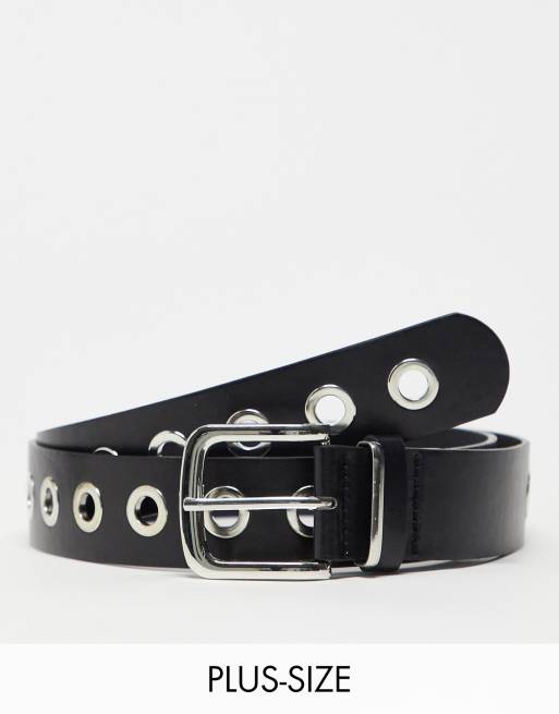 My Accessories London Curve Exclusive silver eyelet black waist