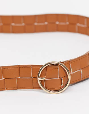 tan woven belt womens