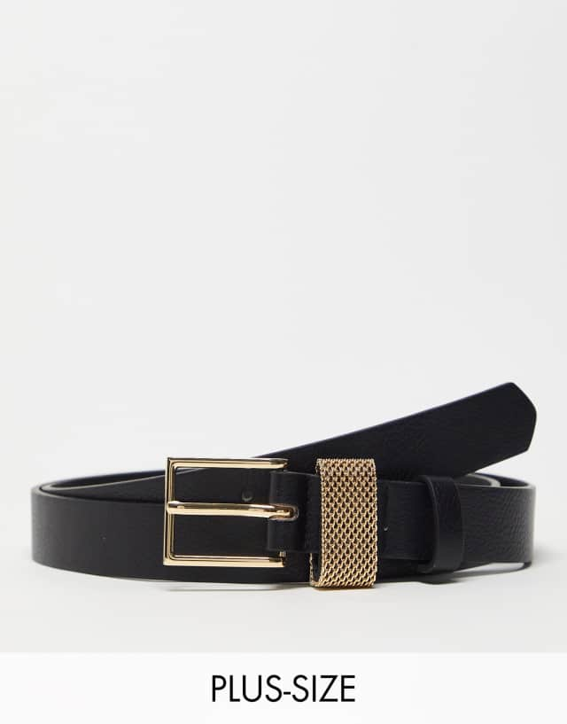 My Accessories London Curve hip and waist belt in black