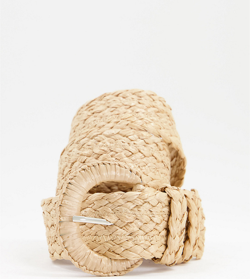 My Accessories Curve My Accessories London Curve Woven Waist And Hip Belt In Straw-neutral