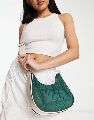 My Accessories London curved cross body bag in green