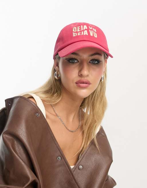 My Accessories London deja vu wavy cap in red ASOS