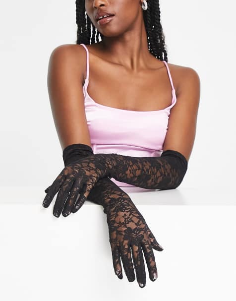 My Accessories London elbow length gloves in black lace - view 1