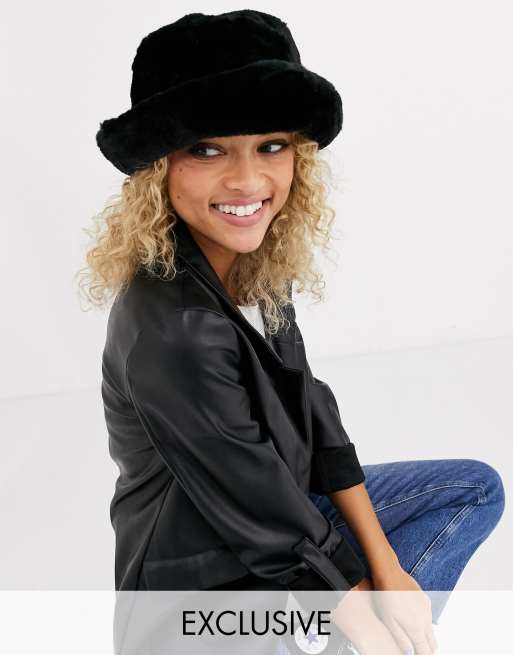 My Accessories - London - Exclusief hoedje van imitatiebont in zwart