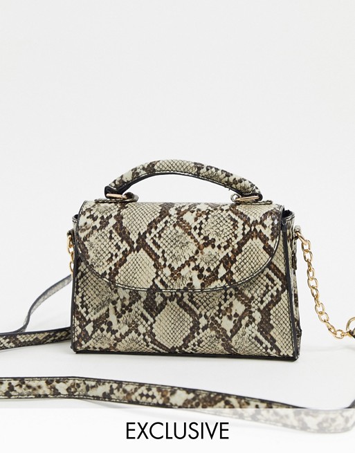 My Accessories London Exclusive cross body bag in snake