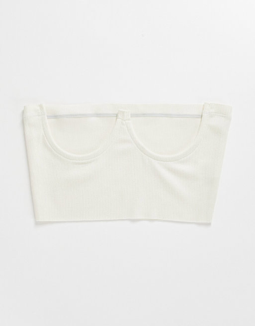 My Accessories London Exclusive cupped waist corset belt in cream