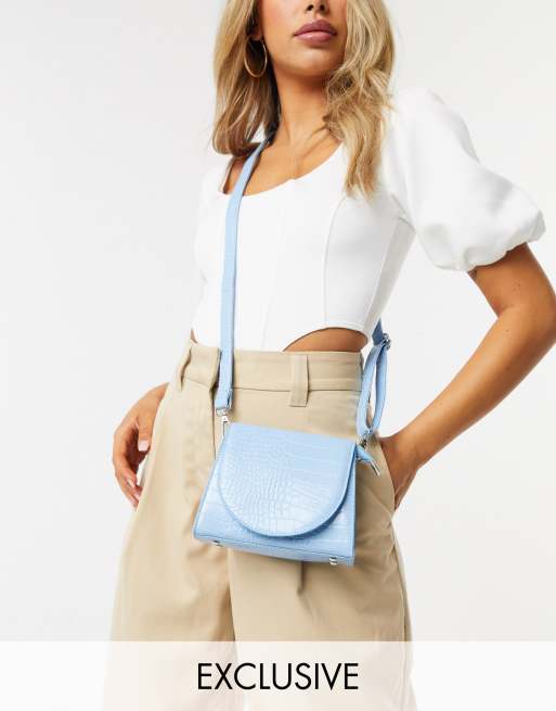 Baby Blue Leather Cross Body-Waist Bag