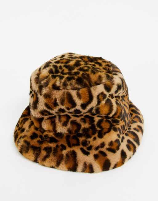 Furry cheetah sale bucket hat