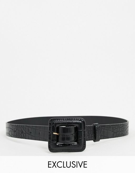 Download My Accessories London Exclusive mock croc black waist and ...