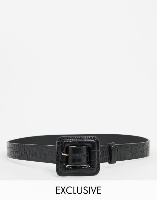 Download My Accessories London Exclusive mock croc black waist and ...