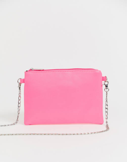 My Accessories London Exclusive neon pink pouch crossbody bag | ASOS