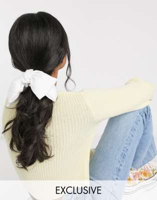 white hair scrunchie