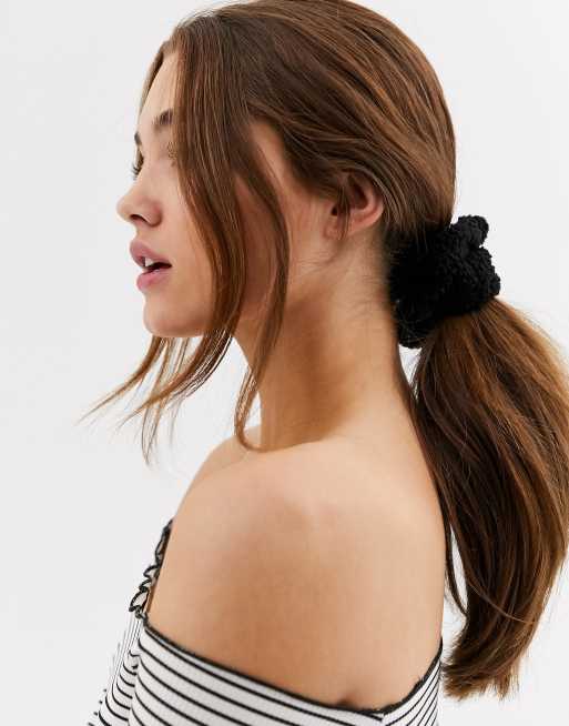 My Accessories London - Exclusive - Pakke med 3 hårelastikker i imiteret lammeskind, 3 af 4