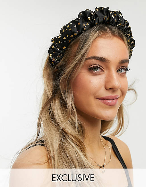 My Accessories London Exclusive ruched headband with celestial star detail