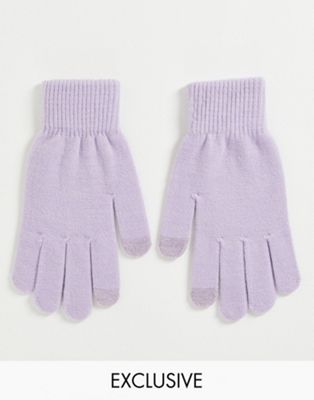 My Accessories London Exclusive touch screen gloves in lilac