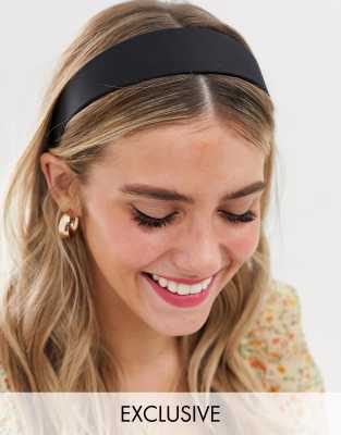 Satin Bandeau Exclusivité AccessoriesLondon Large My Noir IE9YWDH2