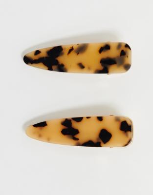 Exclusivité My AccessoriesLondon Écaille Résine Cheveux En 2 Lot De Oversize À Pinces D9WH2bYEeI