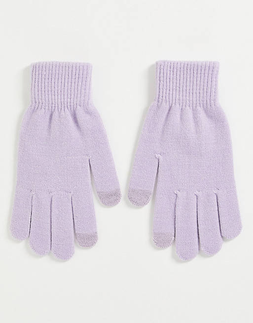 Flieder\/Lila Schal und Handschuhe Accessoires Handschuhe Fingerhandschuhe 
