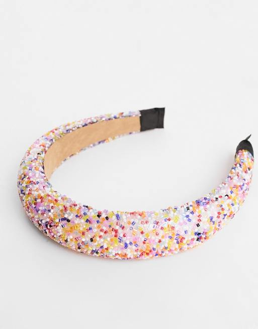 My Accessories London – Färgglatt, pärlat hårband, 4 av 4