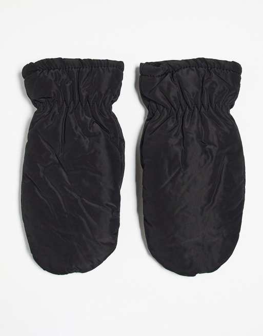 My Accessories London – Fäustlinge aus Nylon in Schwarz
