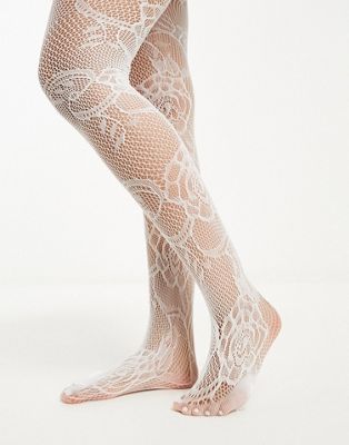 My Accessories London floral lace tights in white  - ASOS Price Checker