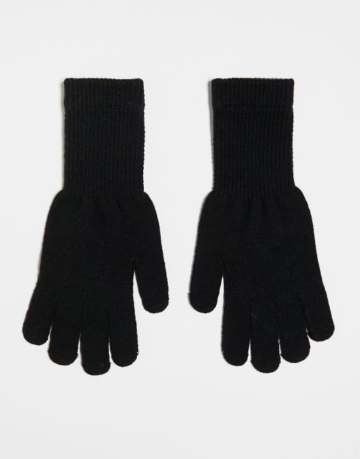 My Accessories London - Gebreide handschoenen met touchscreen vingertoppen in zwart 