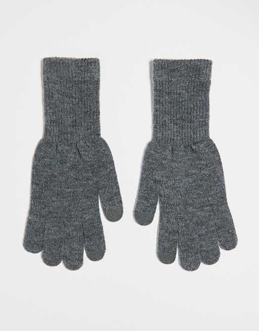 My Accessories London – Gestrickte Touchscreen-Handschuhe in Grau