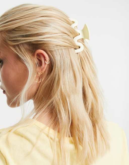 My Accessories London – Glänzende Haarklammer in Weiß