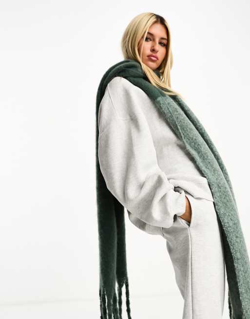 My Accessories London - Grote sjaal in twee tinten groen