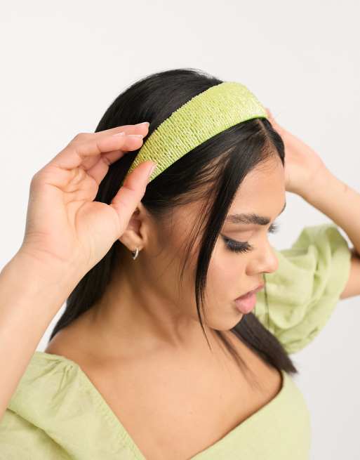 My Accessories London - Haarband met kralen in limoengroen, 2 van 4