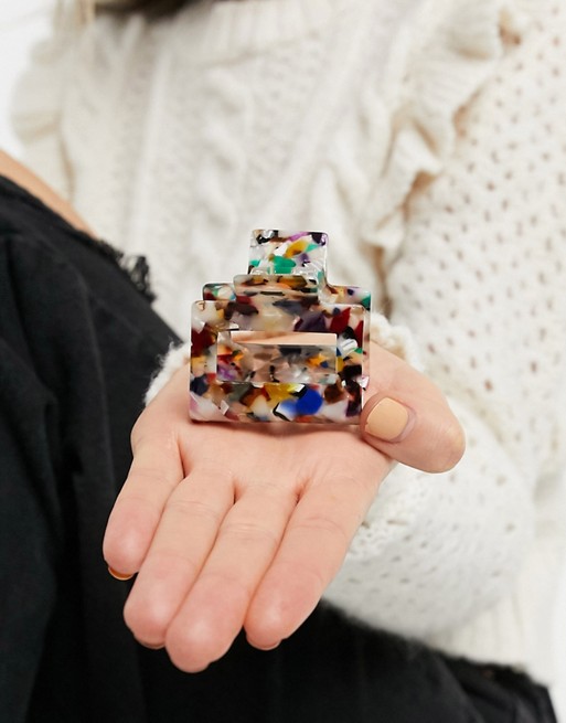 My Accessories London hair claw clip in multi resin
