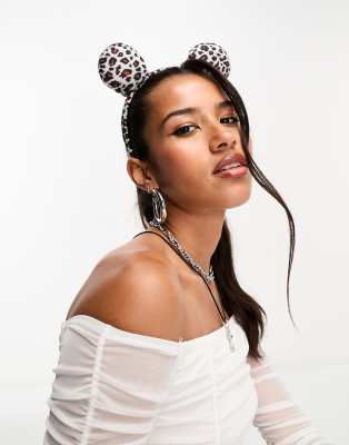 London halloween mouse ears headband in leopard-Multi