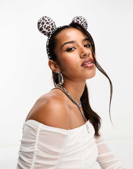 My Accessories London halloween mouse ears headband in leopard