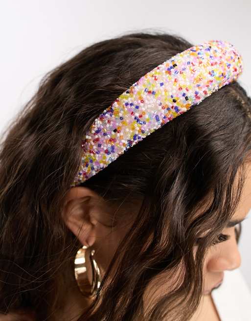 My Accessories London - Hårbånd med perler i lyse farver, 2 af 4