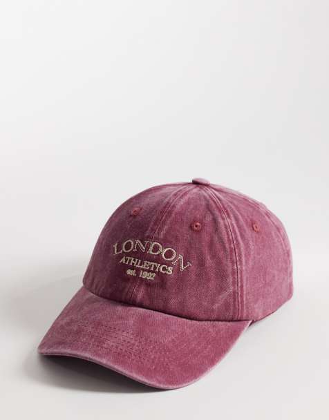 My Accessories London – Kappe in verwaschenem Weinrot mit „Athletics“-Schriftzug - view 1