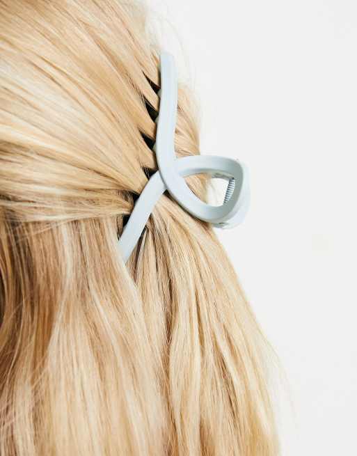 My Accessories London - Matte haarklem met lus in blauw, 2 van 4