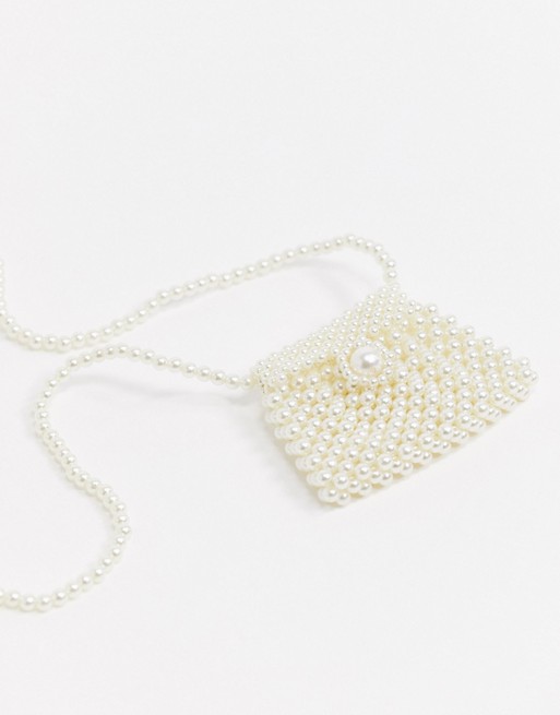  mini airbuds neck pouch bag in pearl