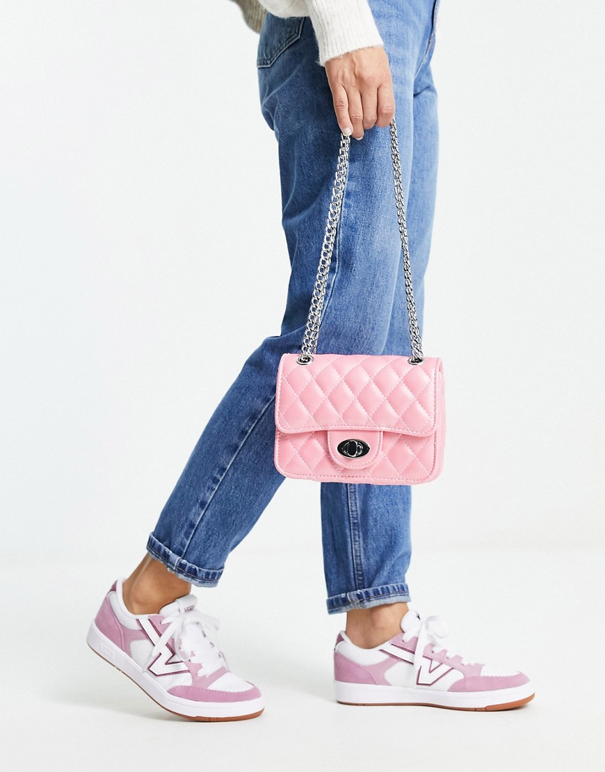My Accessories London mini quilted crossbody bag in pink