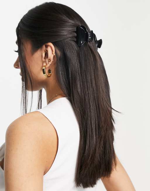 My Accessories London multipack x 2 resin hair claw clips in black, 2 of 4