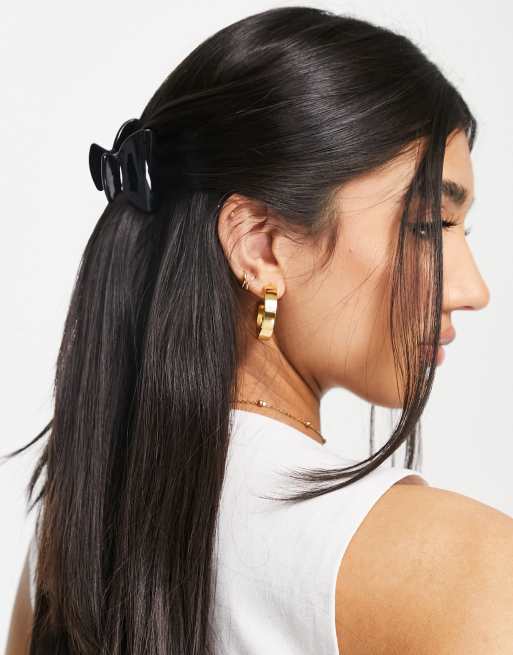 My Accessories London multipack x 2 resin hair claw clips in black, 3 of 4