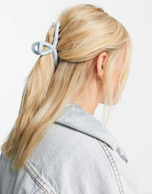 My Accessories London – Niebieska matowa klamra do włosów w kształcie pętelki