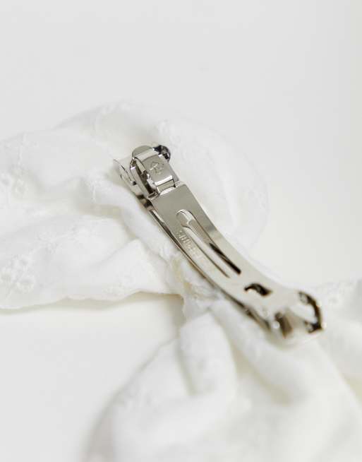My Accessories - London - Nœud à broderies anglaises en exclusivité - Blanc, 4 de 4