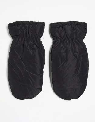 My Accessories My Accessories London nylon mittens in black