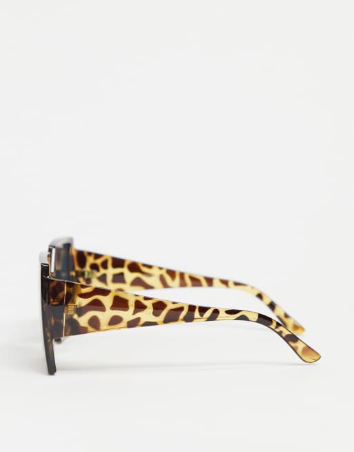 My Accessories London - Occhiali da sole oversize squadrati tartarugati, 3 di 4